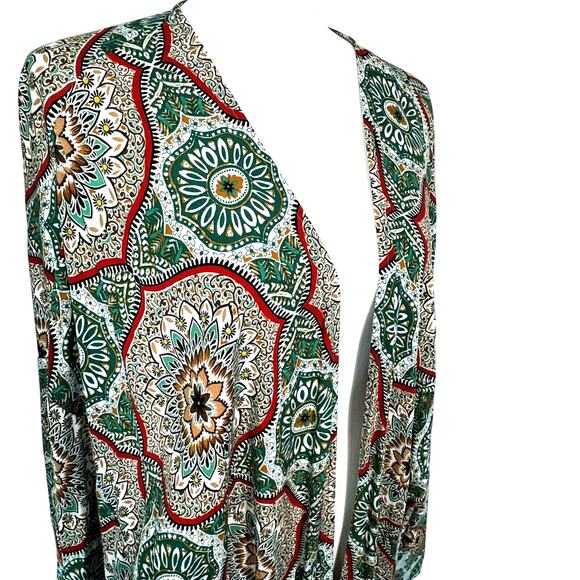 RUSTTYDUSTTY Women's 3XL Long Floral Kimono Robe Swimwear Cover Up Resort Boho - Picture 3 of 11